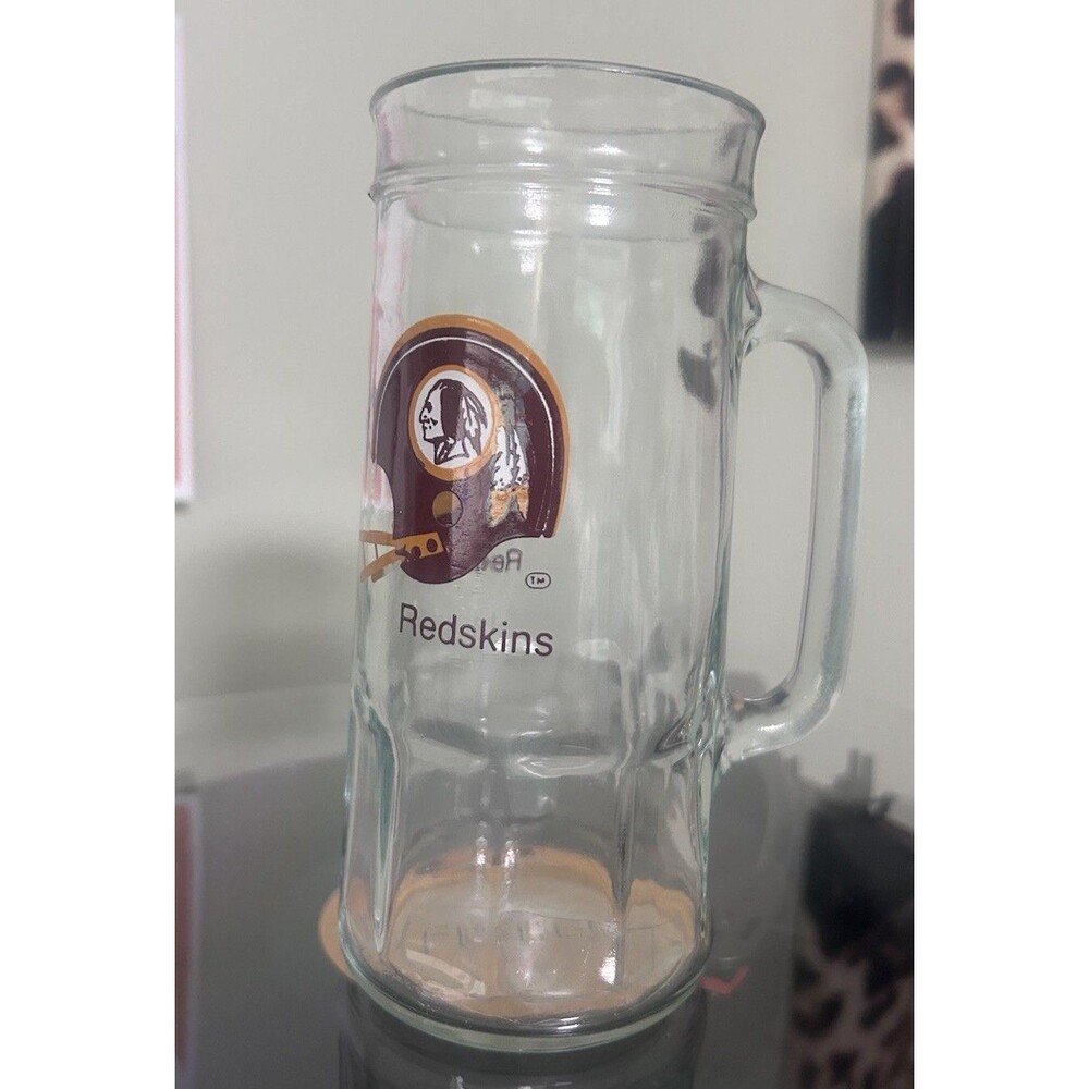 Vintage Fisher Washington Redskins NFL 16oz Glass Beer Mug